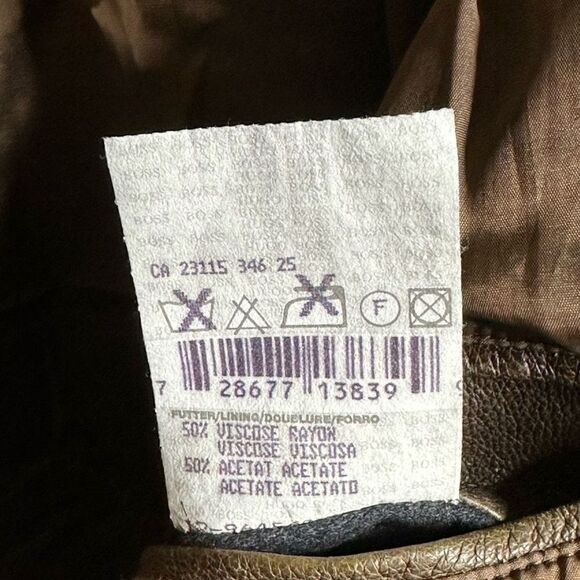 HUGO BOSS 100% Schweineleder Pigskin Cazer Jacket Walnut Brown - Picture 5 of 6